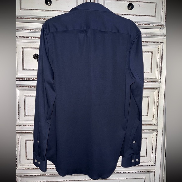 Michael Kors long sleeve knit shirt MK fitted shirt size M blue - Picture 8 of 14